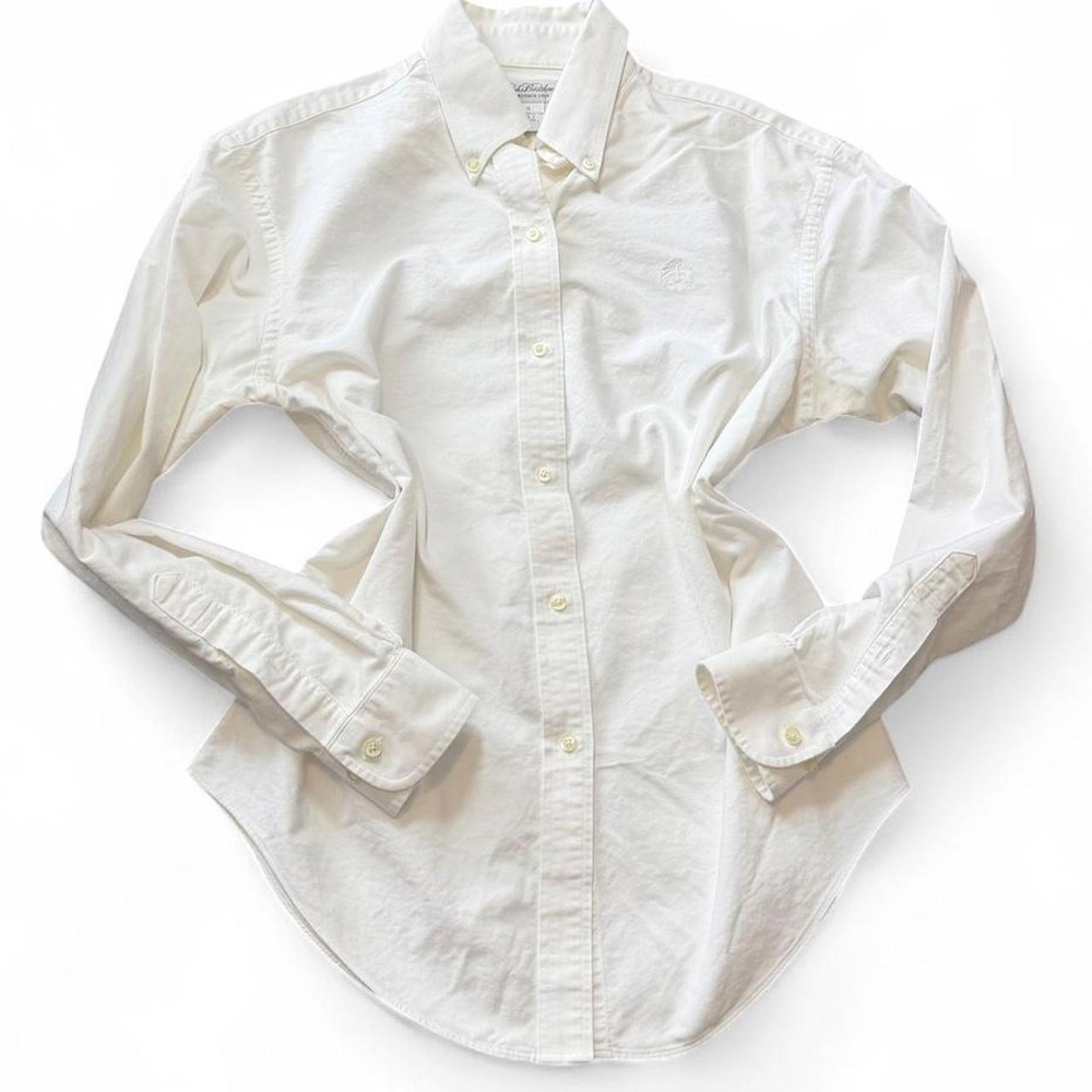 Vintage Y2K Brooks Brothers White Button Down Shirt, Women's Size 10